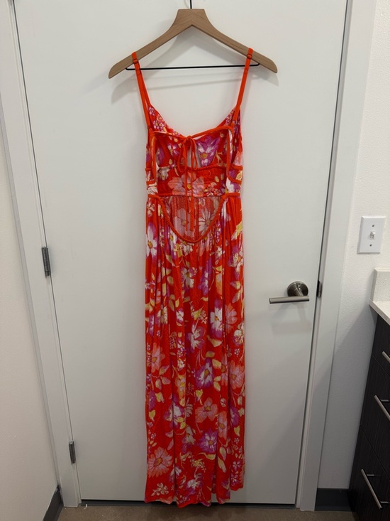 Free People Wisteria vibrant floral Maxi Dress Pop Combo size medium summer - Picture 11 of 11